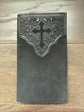 Nocona Genuine Leather Slim Fit,11 card,ID slot,slip pockets,In God We Trust